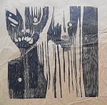 Hansen Bahia - xilogravura original (tiragem da matriz - lote anterior -165) , Prova de impressão em papel craft, não assinada, medindo: 64 cm x 47 cm. Obra sem moldura.