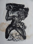 Hansen Bahia - Xilogravura assinada no canto inferior direito e datada de 1957  Obra: "Fim", do Livro Navio Negreiro, medindo: 42 cm x 30 cm. Obra apresenta mancha de umidade.