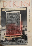 Revista alemã - Diekunst, editada em 1954, com reportagem de Hansen Bahia - páginas 54 e 55, com anotações de Hansen Bahia. No estado, últimas folhas da revista com perdas.