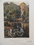 Litografia Aquarelada (Coleção Hansen Bahia) - Nouvelle Guinée - Pont Sur un Ravin - Collignon, medindo:  24,5 cm x 15,5 cm. Obra sem moldura.