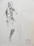 Píndaro Castelo Branco - Desenho a nanquim original, assinado no canto inferior direito e datadao de 1958 (rio de Janeiro), medindo: 32 cm x 23 cm. Obra sem moldura.