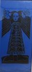 TIAGO AMORIM - Rara xilogravura - "Anjo" - 96 cm x 45 cm, datada de 1970, tiragem baixa: 6/13. obra sem moldura.