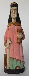 Nivaldo (Artesão de Ibimirim - PE) - Antiga Santa Brabara esculpida em madeira com policromia, medindo: 35 cm de altura.
