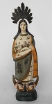Antiga e primitiva Nossa Senhora Imaculada Conceição - Entalhada em madeira com policromia, com resplendor em metal, medindo: 26 cm de altura.