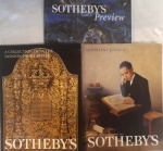 TRÊS (3) CATÁLOGOS SOTHEBY`S - PREVIEW OCTOBER, 2000; IMPORTANT JUDAICA, OCTOBER, 2000; A COLLECTION FROM SASSOON FAMILY ESTATE.