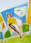 Roni Belinho - Pintura sobre papel -Medidas 42 x 30 cm
