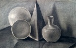 Natureza Morta - Estudo - crayon - Medidas 30 x 47 cm