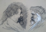 Estudo sem assinatura - crayon e pastel - Medidas 33 x 46 cm - sem assinatura