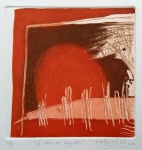 Helena Freddi - A hora da largada - Gravura em metal - 57 - Acid e datado de 2001 - Medida 17 x 16 cm