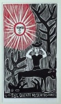 J. Borges - O Sol quente do Sertão - Xilogravura colorida - 2015 - Medidas 24 x 30 cm