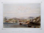 ADOLPHE D'HASTRELIgreja de Nossa Sra. da Glória e Sta. Luzia litografia aquarelada31 x 45 cm1847Adolphe dHastrel, pintor francês, nascido em 1805, artista de talento, esteve em 1840 no Rio de Janeiro no círculo da corte imperial, sendo um protegido do Príncipe de Joinville. Aproveitou sua longa estadia na cidade do Rio de Janeiro para executar retratos imperiais, lindas paisagens da cidade a ser litografados em Paris e reunidos num álbum o famoso Panorama, tomado de cima do Corcovado, sendo hoje considerado mais raro que o próprio álbum. Reproduzido nos livros "Brasiliana", Itaú, à p. 208-209 e Borba de Moraes, I. à p. 394.