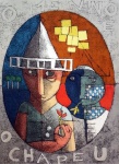 Inos Corradin - O Menino e o Chapéu - Rara serigrafia numerada e assinada pelo artista, década de 1970 - Medidas 70 x 50 cm