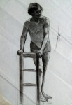 Artista desconhecido - Estudo de Belas artes - Crayon - Medidas 60 x 43 cm