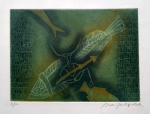 Artista Desconhecido - gravura em meta - série 8-10 - Medidas 17 x 21 cm