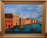 Franco Divito  (Potenza,1938)  Venezia, O.S.T., medindo 60 x 90 cm. Assinado no CID.