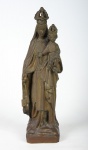 ARTE SACRA - "Nossa Senhora com Menino Jesus", belíssima imagem sacra do Séc. XIX em bronze francês com riquíssimo trabalho á cinzel. Med.: 44 cm.
