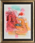 ENRICO BIANCO - "Figuras", óleo sobre papel, assinado no canto inferior esquerdo e datado de 2008, procedência "Galeria Mauricio Pontual. Med.: 70 x 55 cm.