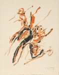 IVAN SERPA- "Abstrato" Desenho á guache, A.C.I.D. Datado de 3/11/61. Med.: 27 x 20 cm.