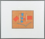 FERREIRA GUILAR - "Sem título", técnica mista sobre cartão, datado de 1996. Med.: 19 x 23 cm.