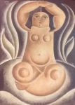 VICENTE DO REGO MONTEIRO - "Nu Feminino", O.S.T., assinado no canto superior esquerdo e datado em 1964. Med.: 40 x 60 cm.