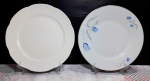 ROYAL BONE CHINA  e THOMAS BAVARIA - Lote contendo 2 pratos rasos em porcelana. Medem 27 e 25,5 cm de diâmetro respectivamente.