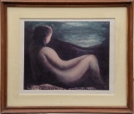 Teruz ( Orlando )- Nú Feminino , gravura ass.  . Med: 0,41 x 0,31 cm.