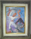 SIGAUD, EUGÊNIO DE PROENZA  (Rio, 1899 / 1979)  Operários, O.S.T. Med.: 33 x 23 cm.Assinado no CID.
