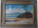 MANOEL SANTIAGO  (1897/1987)  Praia, O.S.T. Med.: 58 x 44 cm, assinado no CID.