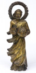 Escultura em bronze ricamente cinzelado representando Patriarca Hindu. Assinado. Med.: 45x17x16.