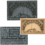 AV1313 - Notgeld - 100  Aluminum Mark - Lautawerk -  Alemanha - 1922 - PAPEL ALUMINIO - 8,0x12,5 cm - RARISSIMO - Com imagem da impressão