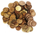 AV2060 - 100 Moedas - Metal Níquel - Império - 88 moedas de 100 Réis e 12 moedas de 200 Réis - Várias datas - Mais de 1Kg
