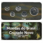AV2110 - Folder com Serie de 5 Moedas do CRUZADO NOVO - Aço - 1989 - Brasil