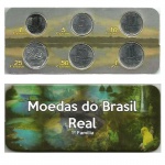 AV2111 - Folder com Serie de 6 Moedas da Primeira Familia do Real - Aço - 1994 - Brasil