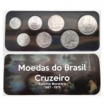 AV2120 - Folder com Serie de 5 Moedas do CRUZEIRO - Aço-NI-CuNI - 1969/70 - Brasil