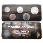 AV2124 - Folder com Serie de  5 Moedas do CRUZEIRO - Aço - 1982 - Brasil - Reforma Monetaria de 1979-1986