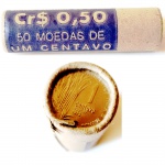 AV1182 - Tubo Banco Cental com 50 Moedas de 1 Centavo FAO - 1975