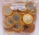 AV2070 - Sache do Banco Central com 50 moedas das Olimpiadas  - RIO 2016 - PARATRIATLO