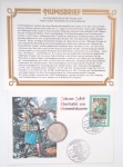 AV9964 - Alemanha - Numisbrief - 5 Mark - Prata - 1976 - 300 Anos morte do músico Von Grimmelshausen - Km144 (Envelope com: Moeda + Selo + Carimbo) 