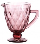 Belíssima jarra em vidro com predominância da cor violeta com capacidade para 1L. Medida 15cm x 20cm