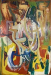 Jorge GUINLE FILHO (1947-1987) - óleo s/ cartão colado em madeira, medindo: 1,04 m x 74 cm 