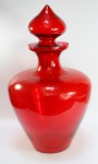 GRANDE garrafa em vidro pintado de vermelho, utilizada para decoração, estilo oriental. Medida: 43 cm de altura x 25 cm de largura