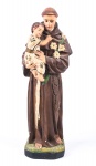 ARTE SACRA - Imagem em estuque representando Santo Antonio policromado. Medida: 42 cm de altura  x 12 cm largura