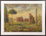 B.BIANCHI - "Coliseu" - ACIE - Moldura em madeira - Medida: Moldura 74 x 58 cm e Tela 61 x 45 cm.