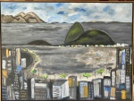 Claudio Facioli - "Paisagem do Rio de Janeiro", excepcional óleo sobre tela, assinado no C.I.D. Obra med. 94x118cm. Moldura baguete. Não pode ser enviado pelos Correios.