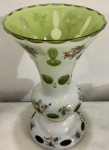 Overlay - Excepcional vaso francês, do início do séc. XX em cristal Overlay. Med. 32cm de altura.