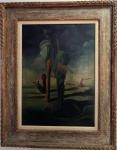 Yves Tanguy - 1939 - Óleo sobre tela, assinado e datado no C.I.D. Obra med. 70x50cm. Vendido na categoria Atribuído.