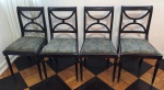 Conjunto com 04 cadeiras inglesas, de madeira nobre, da déc. de 50. Retirada em Copacabana - RJ