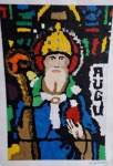 Edezio Esteves - Colagem mosaico, assinado no C.I.D. Obra med. 42x30cm.