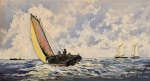 Ney Vianna - "Marinha", óleo sobre tela, assinado no CI.D. Obra med. 40x75cm.  Sem moldura e sem chassi.