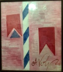 Volpi -  "Bandeirinhas", aquarela assinada no C.I.E. Obra Med. 42x37cm.  Em moldura envidraçada. Atribuído.